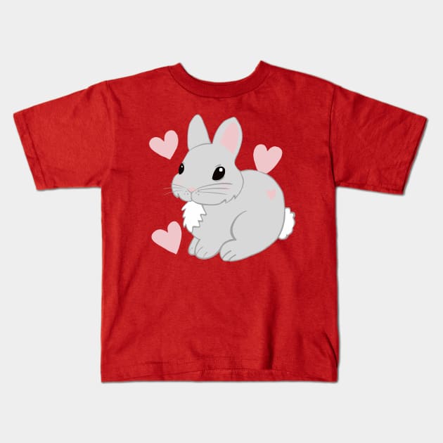 Lovey dovey  bunny Kids T-Shirt by Keatos